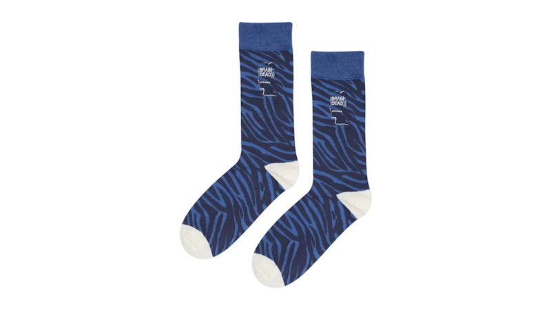 Brain Dead Logohead Dress Socks Blue Zebra