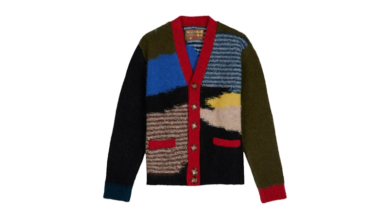 Brain Dead Mixed Pattern Cardigan Olive/Multi