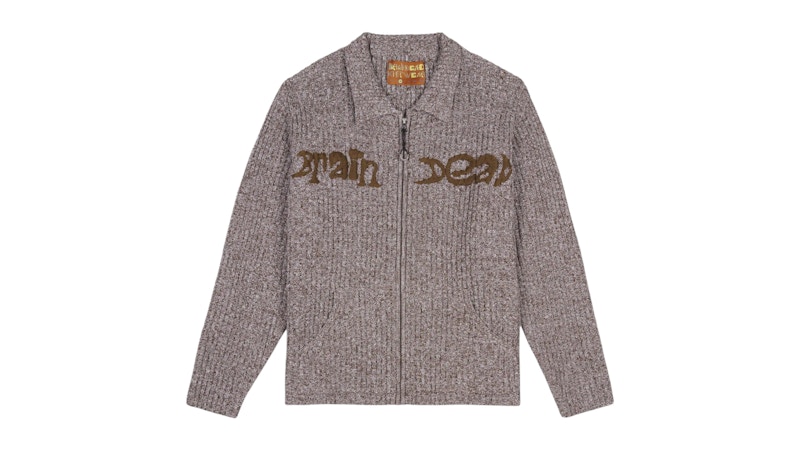 Brain Dead Rib Knit Cardigan Brown/Multi