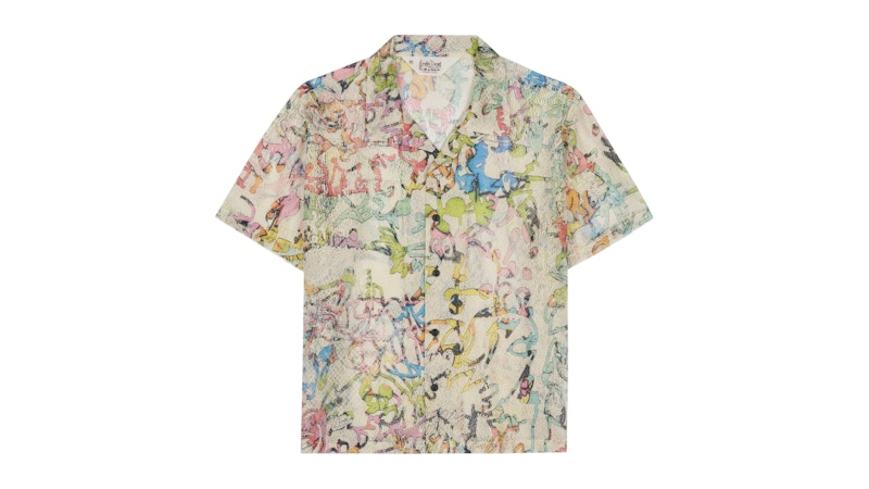 Brain Dead Stu Short Sleeve Button Up Shirt Cream/Multi