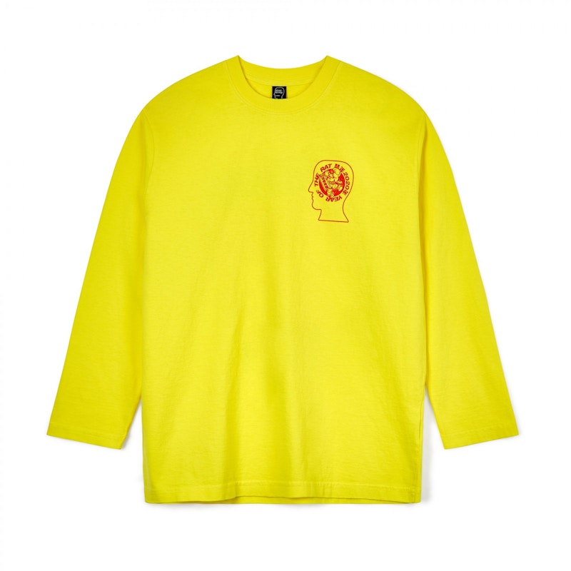 Pre-owned Brain Dead Men's  X Dover Street Market Year Of The Rat Long Sleeve T-shirt In Lemon