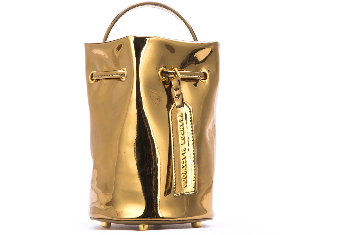 Brandon Blackwood Kamal Bucket Bag Gold Metallic Mirror