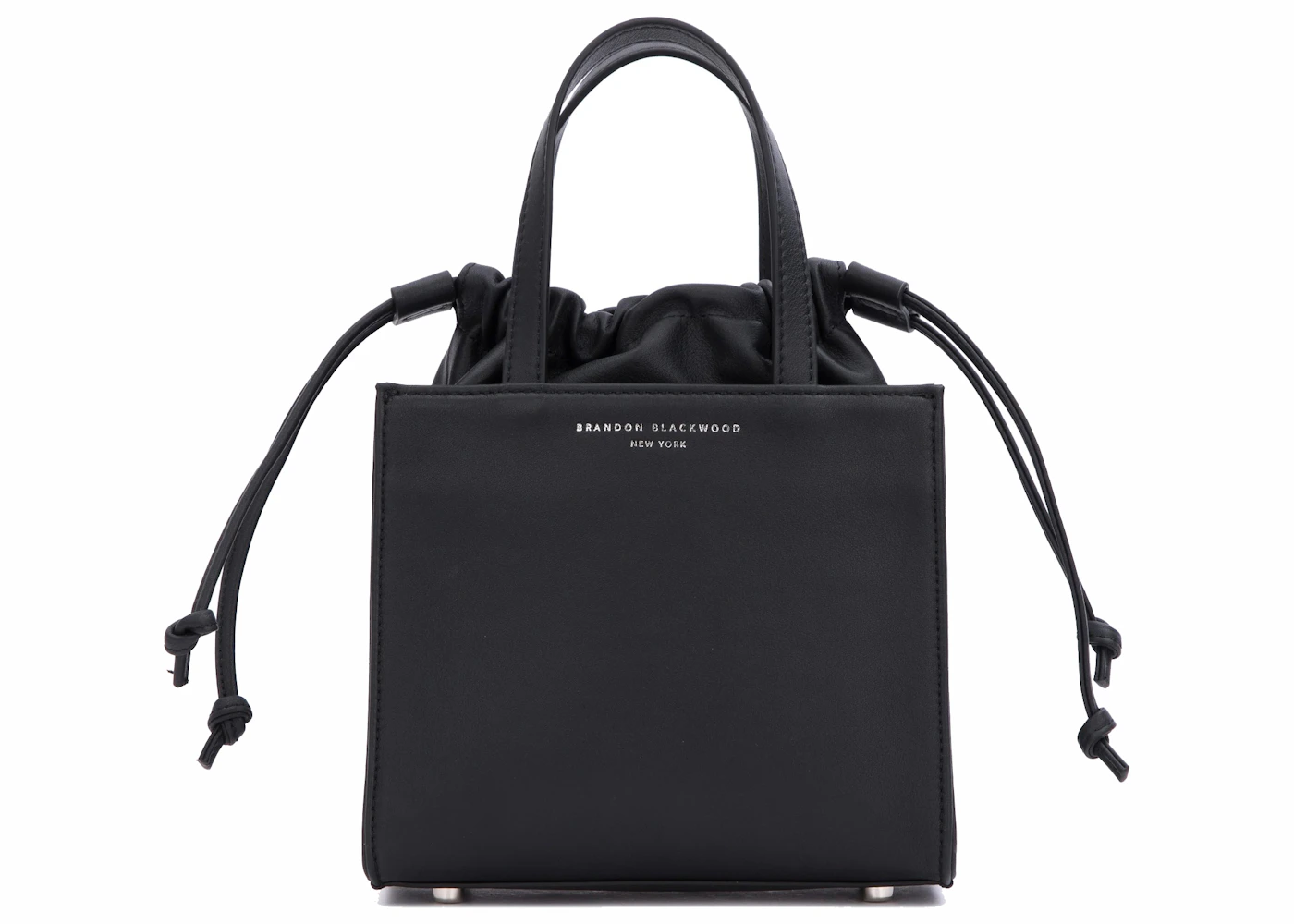 Brandon Blackwood Laura Mini Tote Black in Cowhide Leather with Silver ...