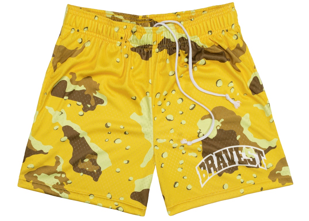 Pre-owned Bravest Studios Camo Shorts Yellow