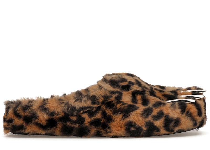 Pre-owned Bravest Studios Men's  Claw Mule Sneakers In Leopard In Brown