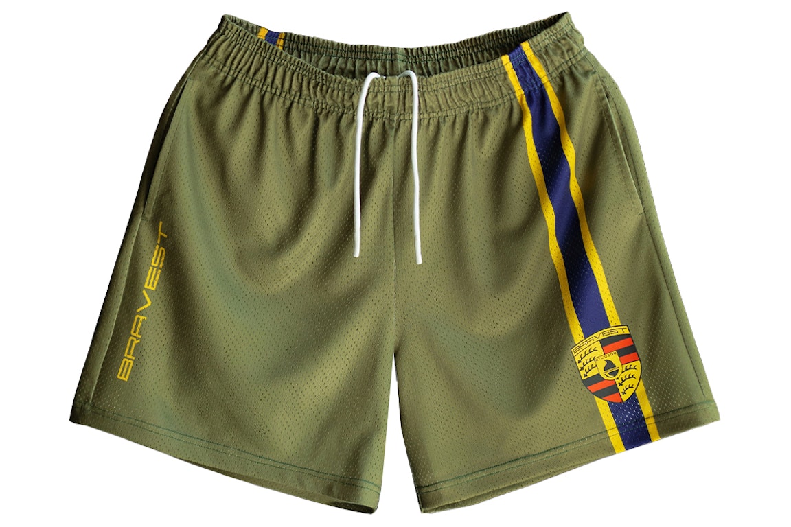 Pre-owned Bravest Studios Racing Shorts Olive
