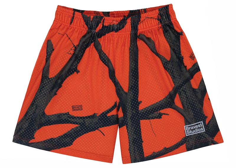 Bravest Studios Tree Camo Shorts Orange Men's - FW21 - US