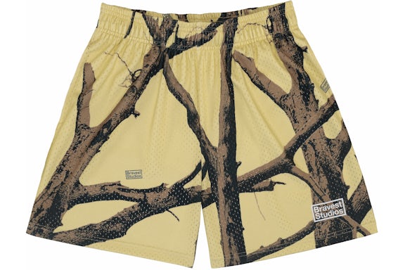 Bravest Studios Tree Camo Shorts Yellow