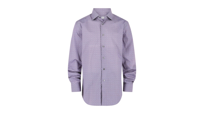 Brioni Micro-Check Button-Up Shirt Blue/Purple メンズ - JP
