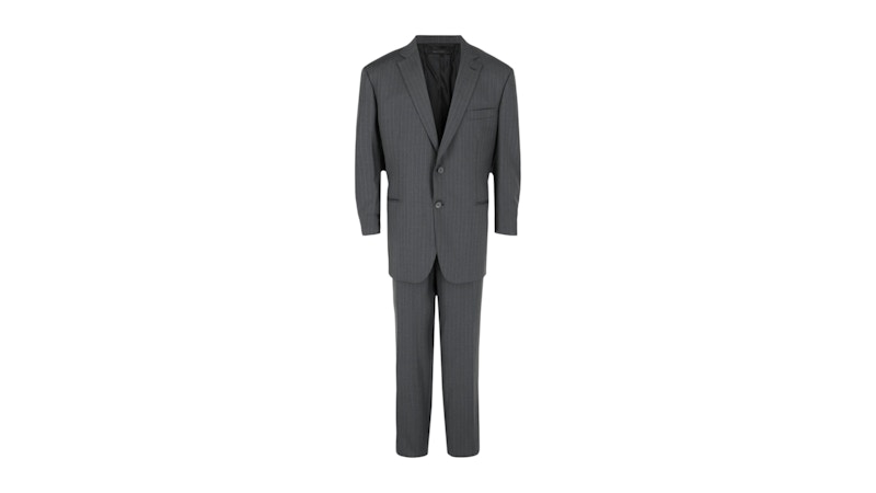 Costume deux pièces en laine à fines rayures Brioni Graphite