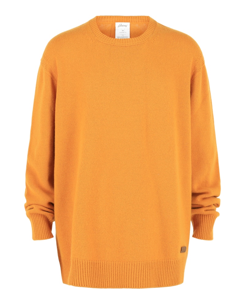 Brioni Ribbed Cashmere Sweater Ochre
