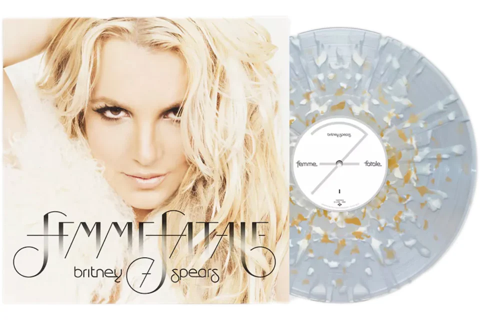 Britney Spears Femme Fatale Limited Edition LP Vinyl Gold & White Splatter