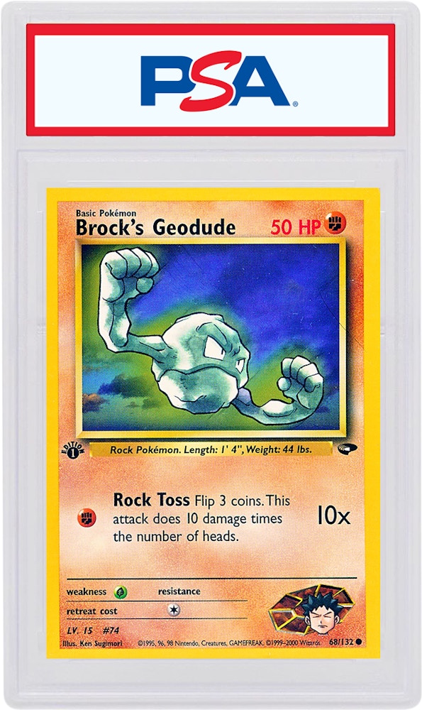 Brock S Geodude 00 Pokemon Tcg Gym Challenge 1st Edition 68 132 00