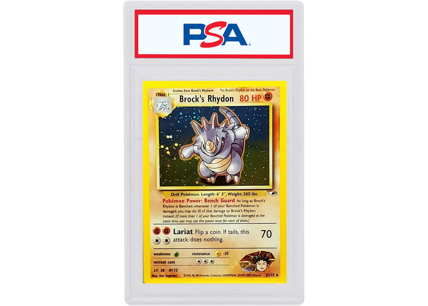 Brock's Rhydon-Holo 2000 Pokemon TCG Gym Heroes #2/132 (PSA or BGS Graded) - 2000 - US Brock's Rhydon-Holo 2000 Pokemon TCG Gym Heroes #2/132 (PSA or BGS Graded) - 2000 - US