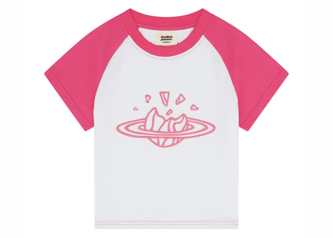Pre-owned Broken Planet Baby Tee Snow White/pink