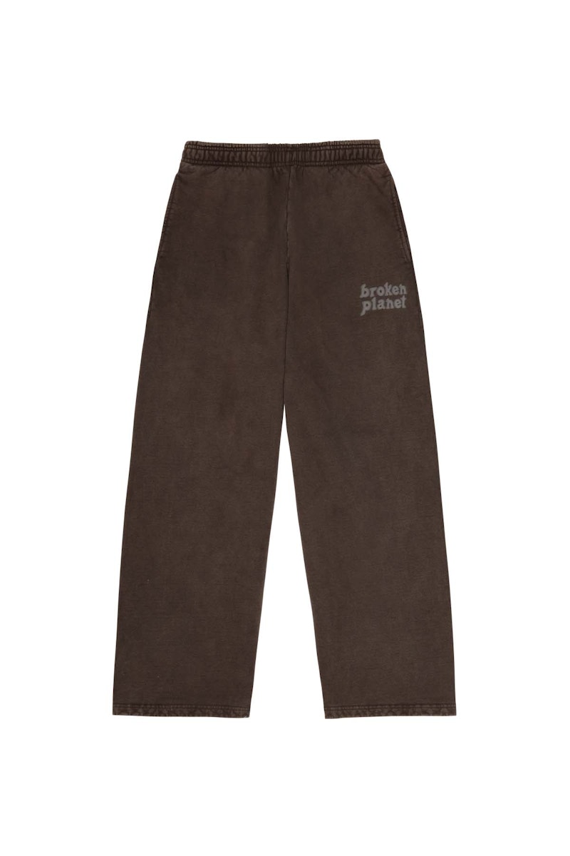 Pre-owned Broken Planet Basics Wide Leg Sweatpants In Washed Mocha Brown