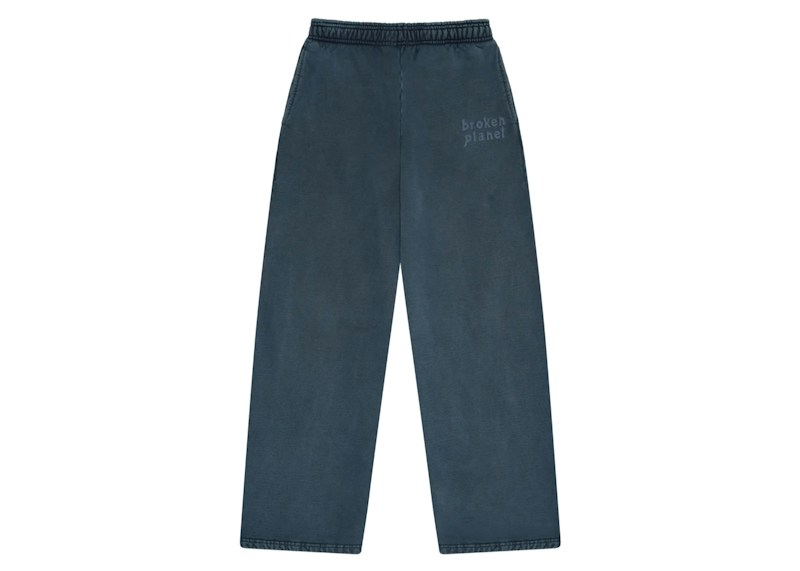 Broken Planet Basics Wide Leg Sweatpants Washed Outer Space Blue