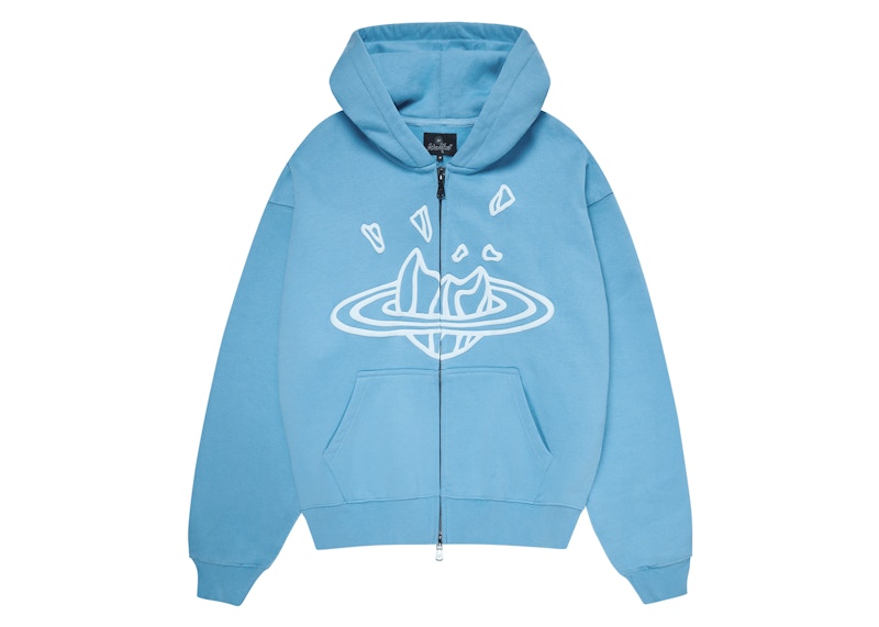 Sudadera con capucha y cremallera Broken Planet Azul claro Hombre SS24 MX