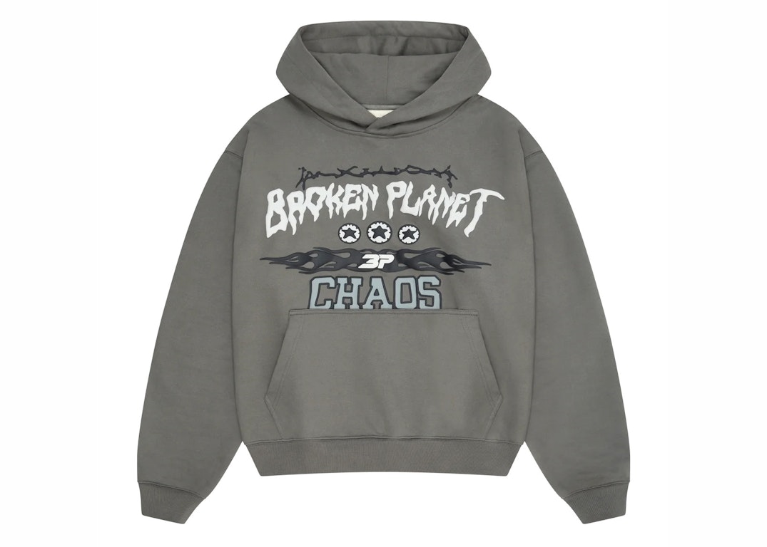 Pre-owned Broken Planet Chaos Hoodie Gunmetal Grey
