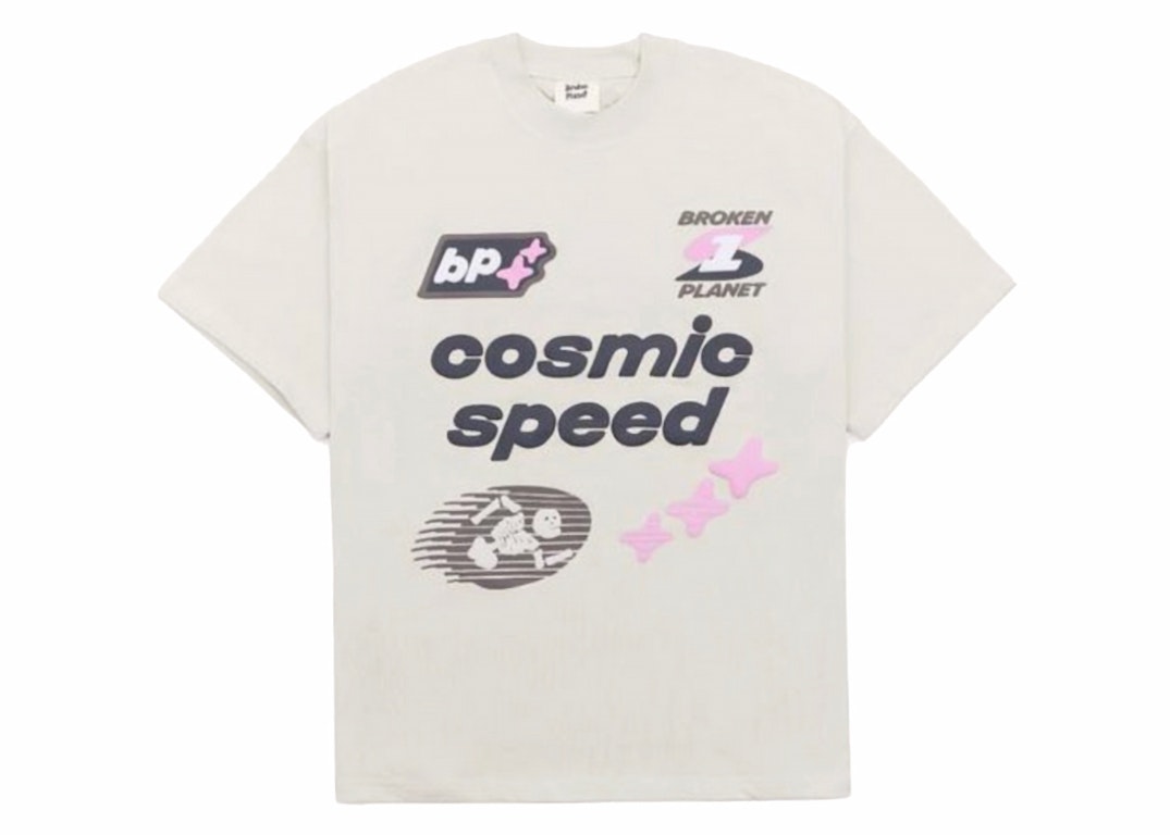 Pre-owned Broken Planet Cosmic Speed T-shirt Bone White