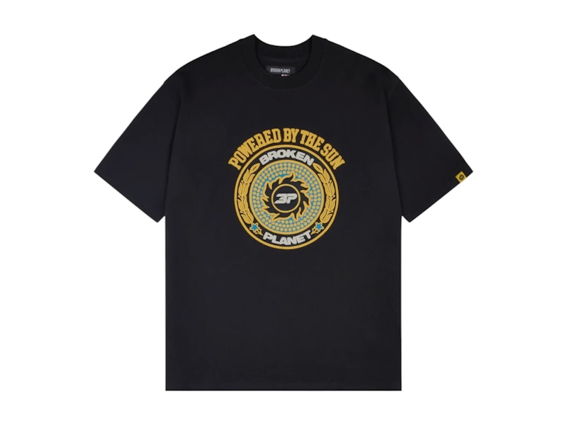 Pre-owned Broken Planet Men's Crest T-shirt In Midnight Black