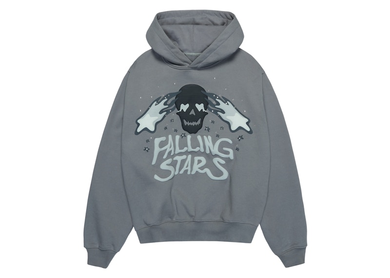 Pre-owned Broken Planet Men's Falling Stars Hoodie In Dark Gray
