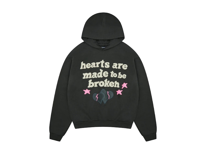 Pre-owned Broken Planet Men's Hearts Are Made To Be Broken Hoodie (ss25) In Soot Black