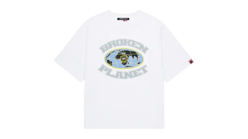 Pre-owned Broken Planet Market Men's Grid T Shirt In Snow White