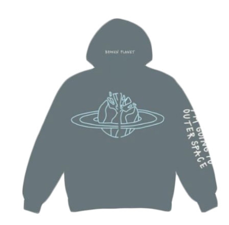 Broken Planet Outer Space Zip Up Hoodie Blue Men's - GB