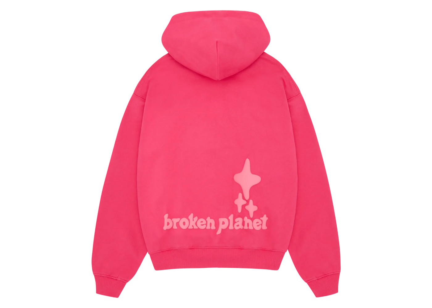 Broken Planet Monochrome Hoodie Fuchsia Pink