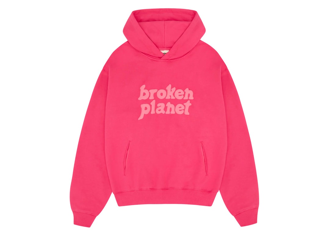 Pre-owned Broken Planet Monochrome Hoodie Fuchsia Pink