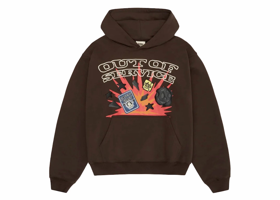 Pre-owned Broken Planet Out Of Service Hoodie Brown