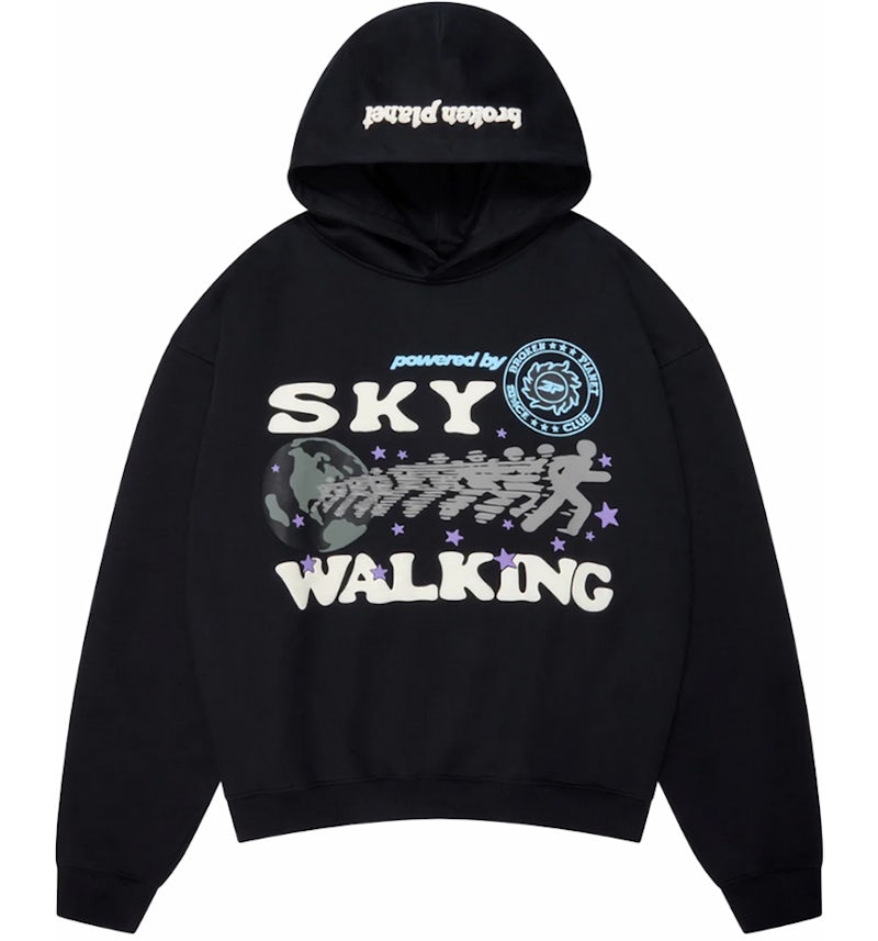 Broken Planet Sky Walking Hoodie Midnight Black Men's US
