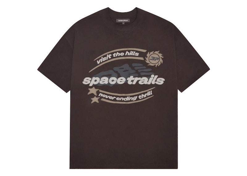 Pre-owned Broken Planet Men's Space Trails T-shirt In Mocha Brown