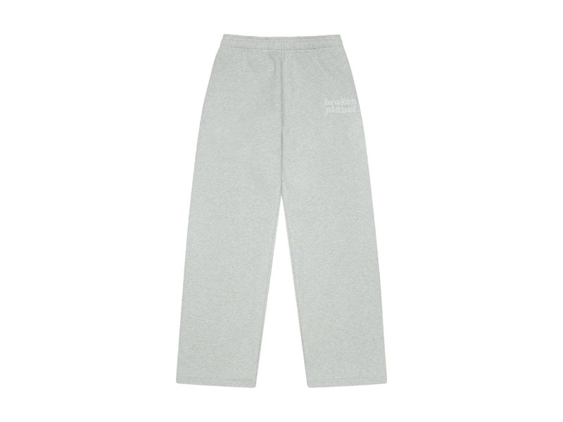 Pre-owned Broken Planet Men's  Straightleg Sweatpants In Ash Heather Grey In Gray
