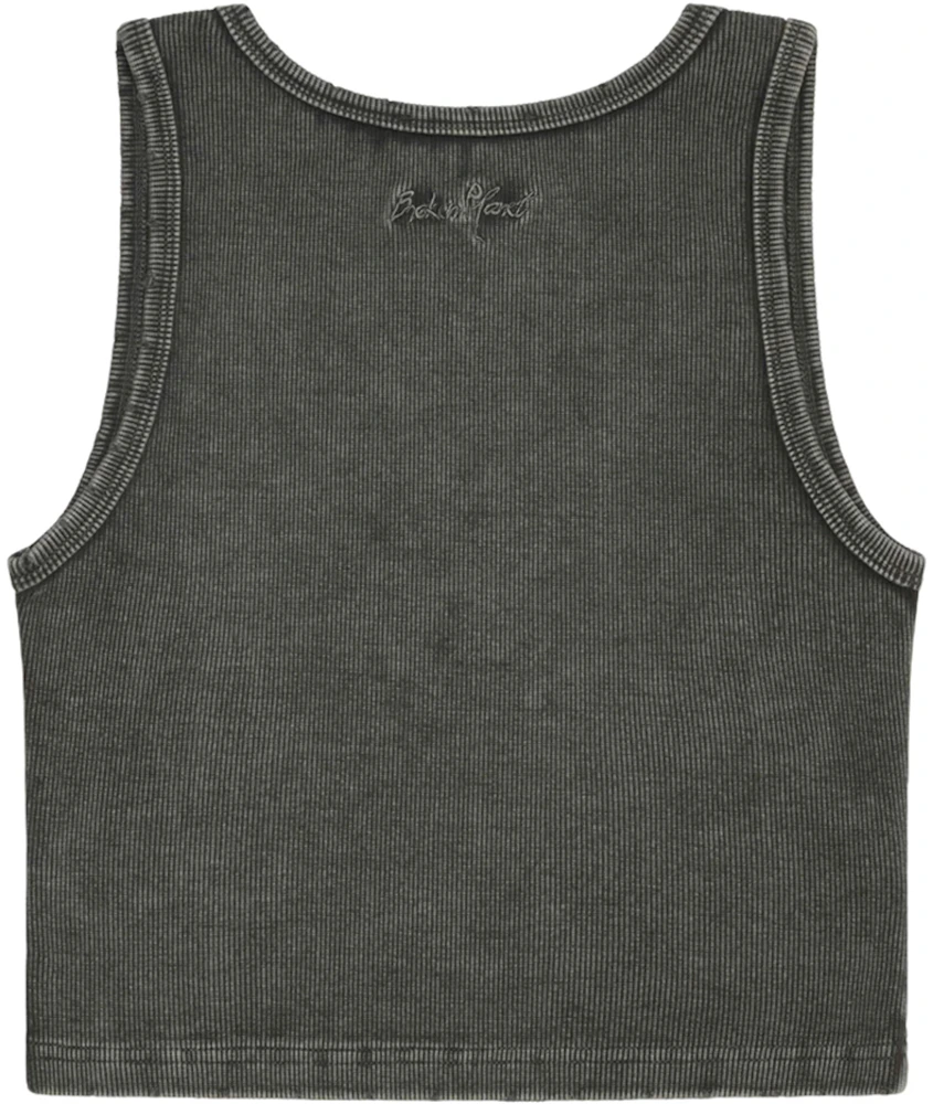 Broken Planet Women's Washed Ribbed Tank Top Washed Soot Black - SS24 - US