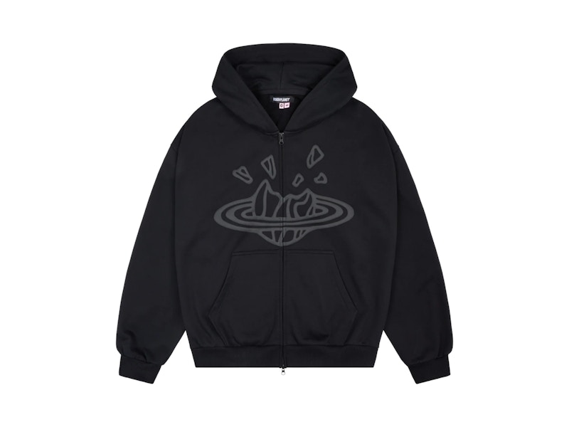 Broken Planet Zip Up Hoodie Midnight Black - US