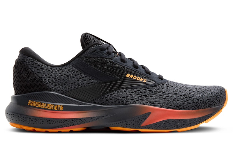Pre-owned Brooks Men's Adrenaline Gts 24 Sneakers In Black/ebony/burnt Sienna