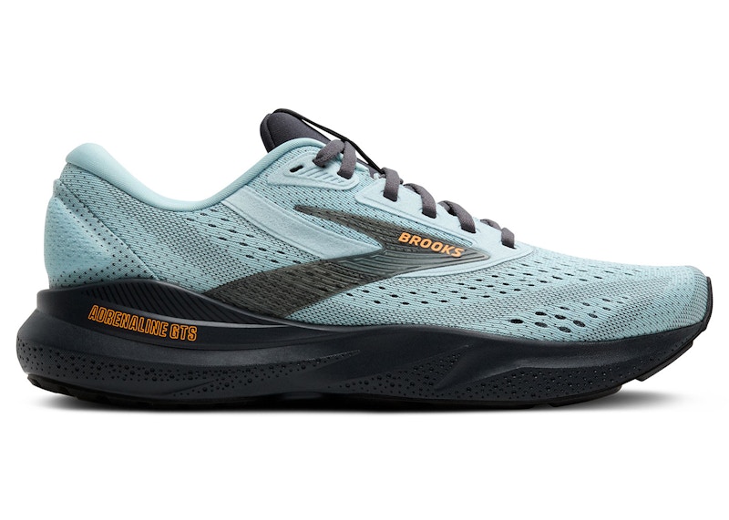 Pre-owned Brooks Men's Adrenaline Gts 24 Sneakers In Winter Sky Blue/ebony/orange