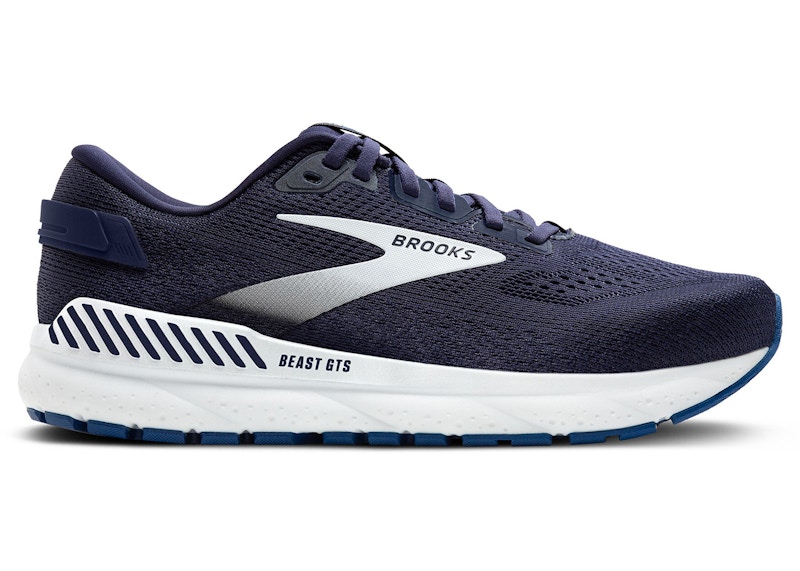 Pre-owned Brooks Men's Beast Gts 24 Sneakers In Peacoat/true Navy Blue/white