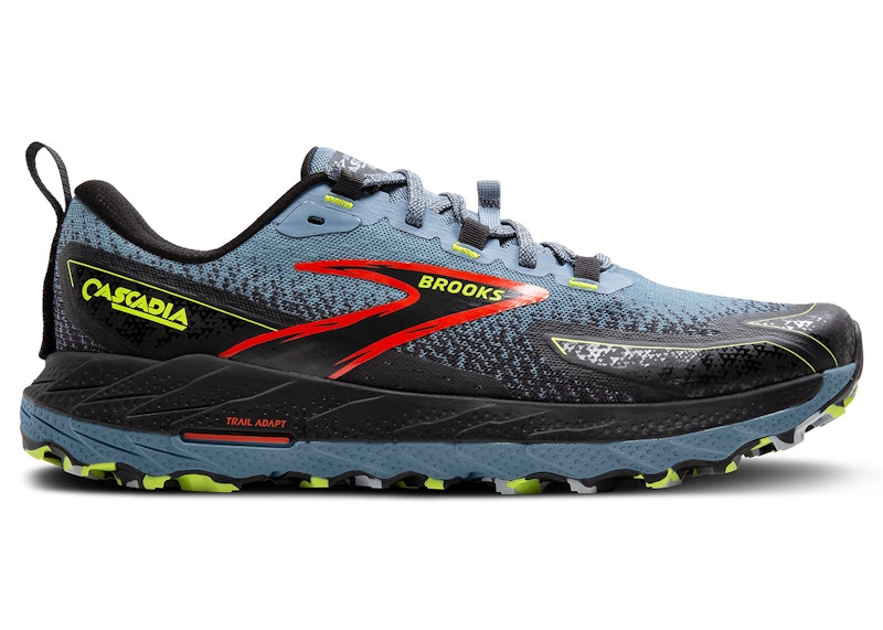 Pre-owned Brooks Men's Cascadia 18 Sneakers In Citadel/ebony/lime
