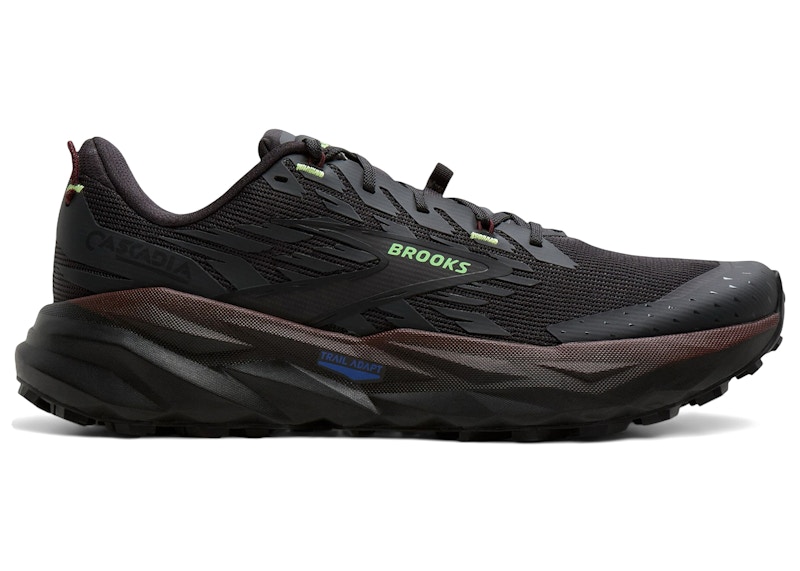 Men's Brooks Cascadia 19 Sneakers in Phantom/Rum Raisin/Green