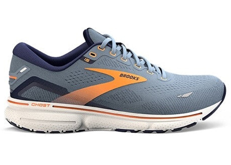 Pre-owned Brooks Men's Ghost 15 Sneakers In Flintstone/peacoat/orange
