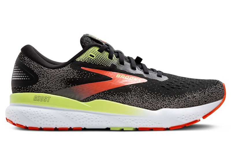 Pre-owned Brooks Men's Ghost 16 Goretex Sneakers In Black/mandarin Red/green In Multi