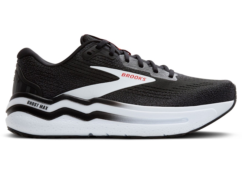 Pre-owned Brooks Men's Ghost Max 2 Sneakers In Black/white/fiery Red In Multi