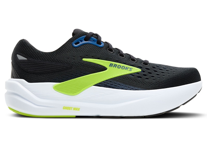 Pre-owned Brooks Men's Ghost Max 3 Sneakers In Black/navy Blue/acid Lime