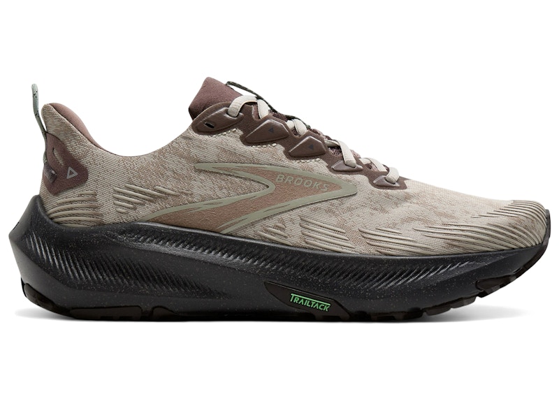Men's Brooks Ghost Trail Sneakers in Ganache/Coffee/Green