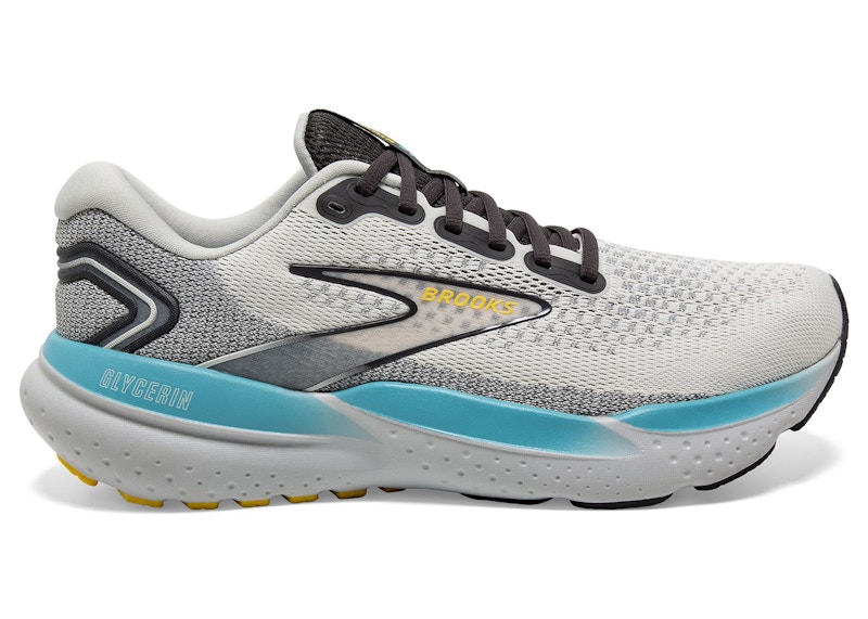 Pre-owned Brooks Men's  Glycerin 21 Sneakers In Coconut/forged Iron/yellow