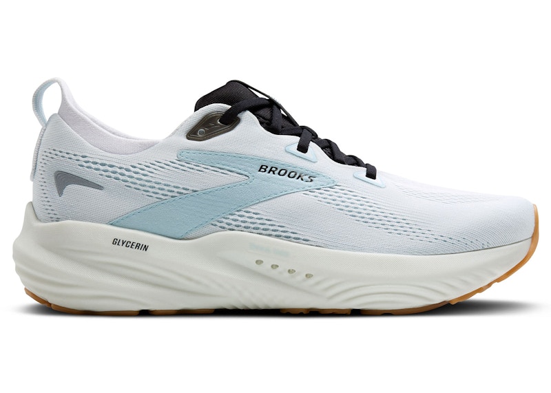 Pre-owned Brooks Men's Glycerin 22 Sneakers In Bright White/winter Sky Blue/black