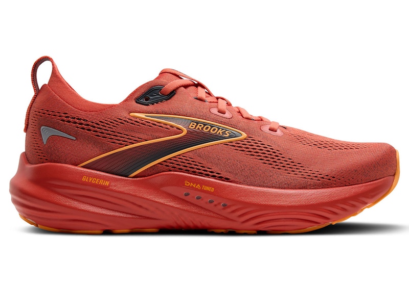 Pre-owned Brooks Men's  Glycerin 22 Sneakers In Burnt Sienna/ebony/orange